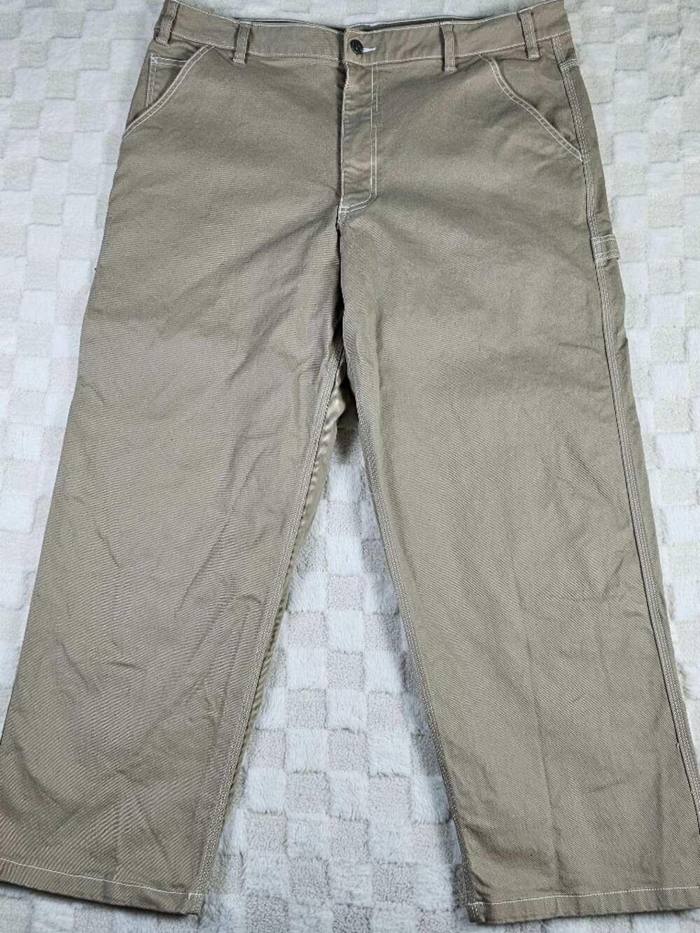 Nike Men's Canvas Cargo Pants Size 40 X 30 Heavyweight Tan